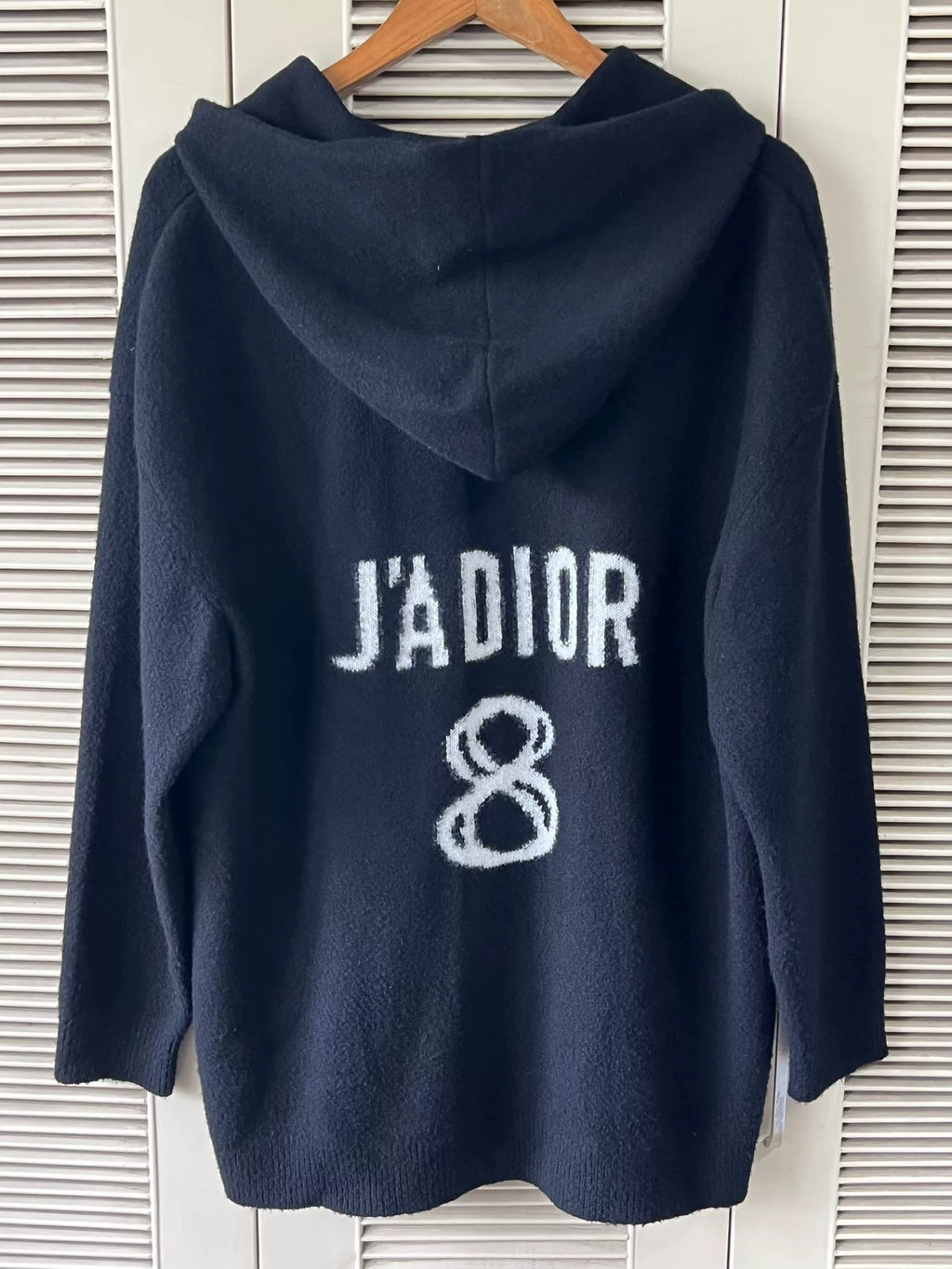 Dior J'ADIOR Figure-8 Hooded Cashmere Knit Sweater