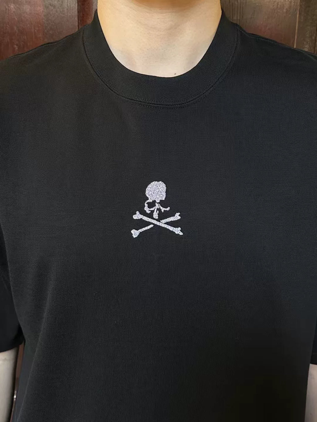 mastermind Japan SS25 Black Applause Boxy Fit Loopwheel Cotton T-Shirt