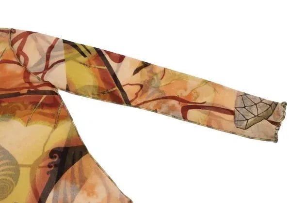Jean Paul Gaultier Vintage Yellow Butterfly Mesh Top