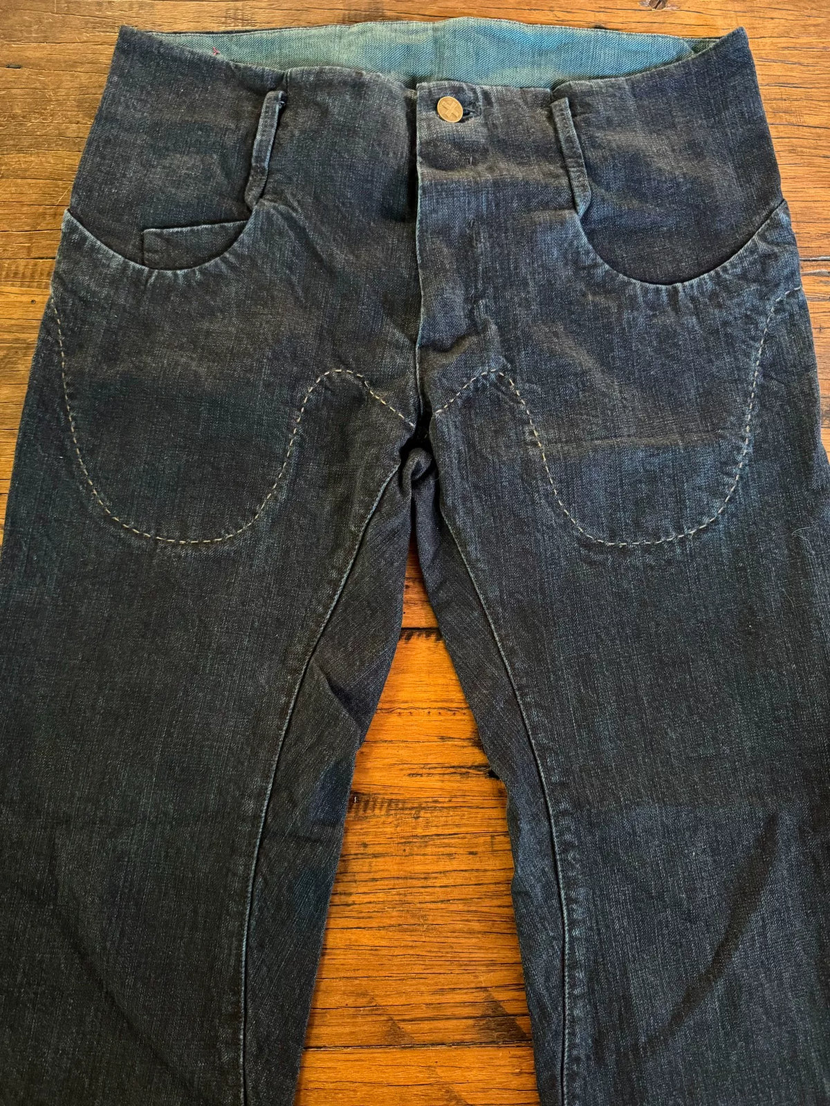 M.A+ AW18 Blue Contrast Stitch Denim Jeans
