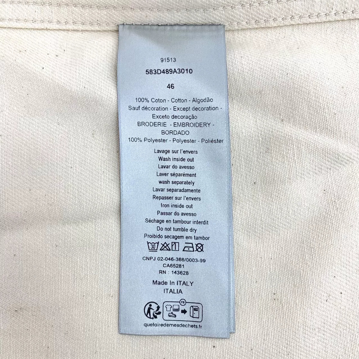 Dior Beige Vertical Stripe Logo Letter Embroidered Cotton Collared Single-Breasted Long Sleeve Shirt