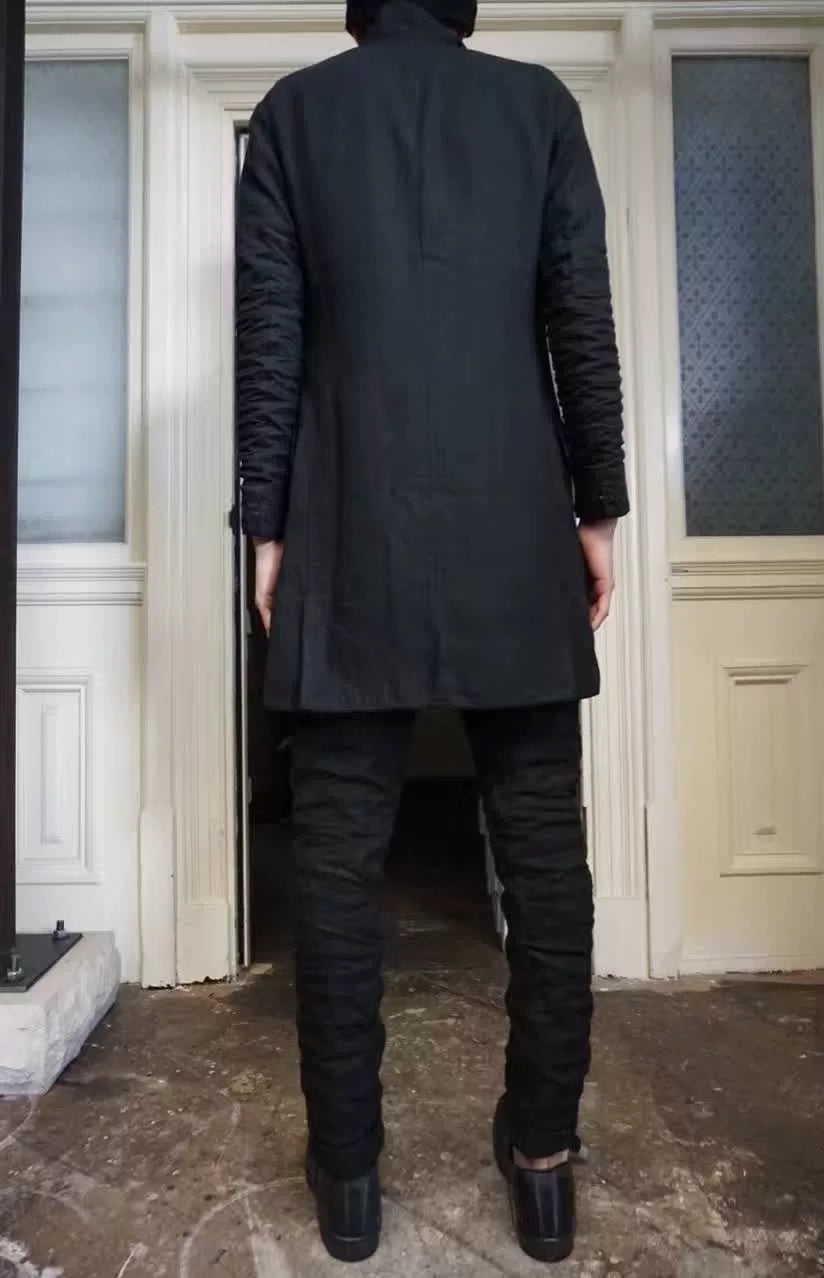 Layer-0 SS17 F.H Black H-Shape Linen Coat