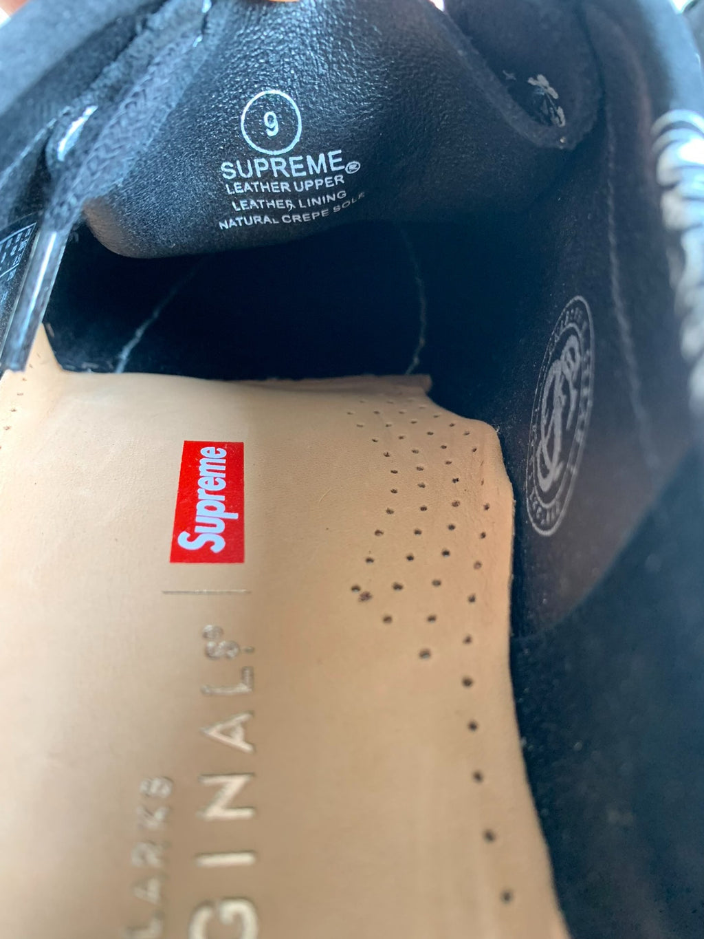 Supreme × Clarks Black Leather Sneakers