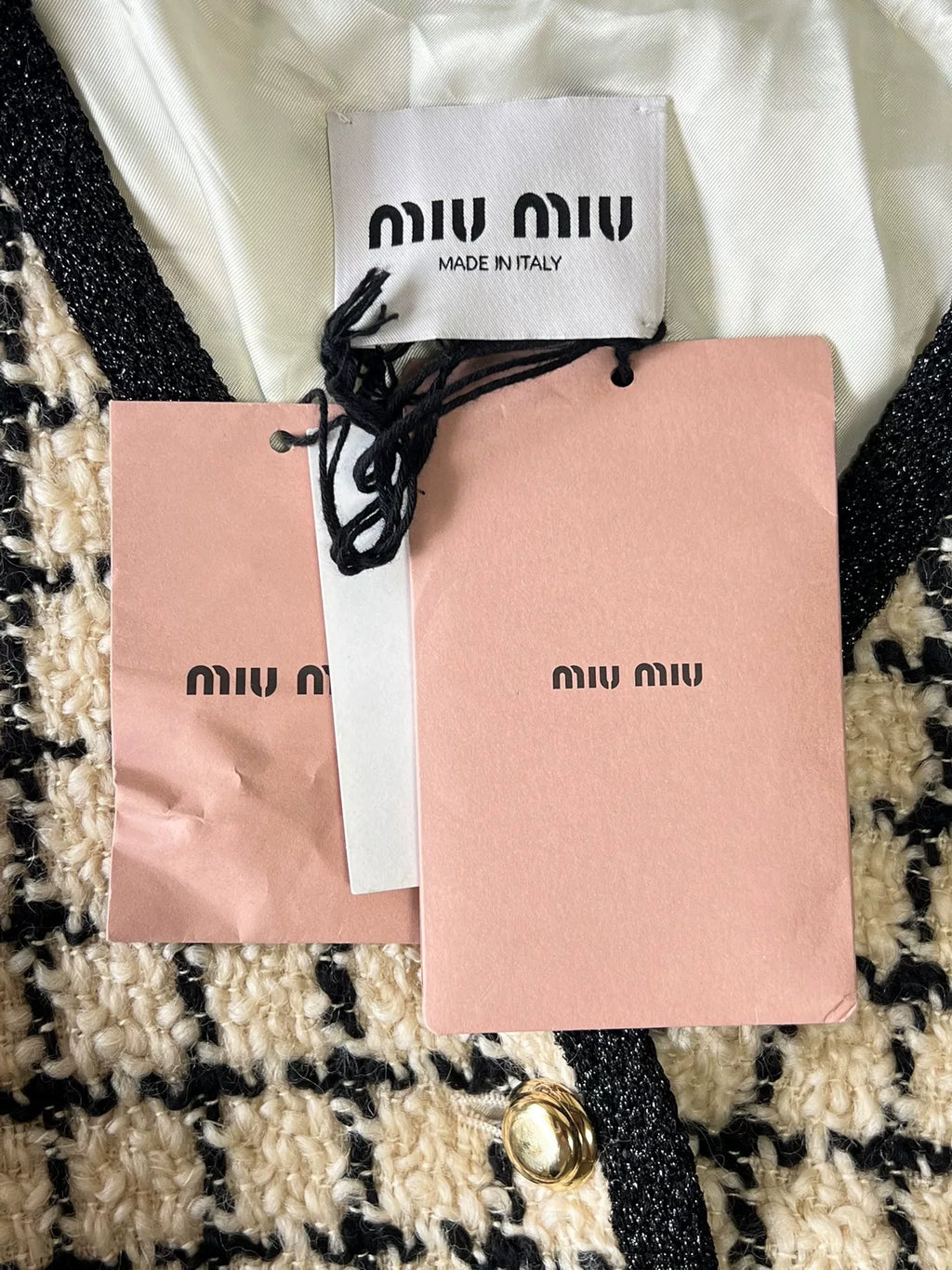 Miu Miu Classic Houndstooth Tweed Jacket