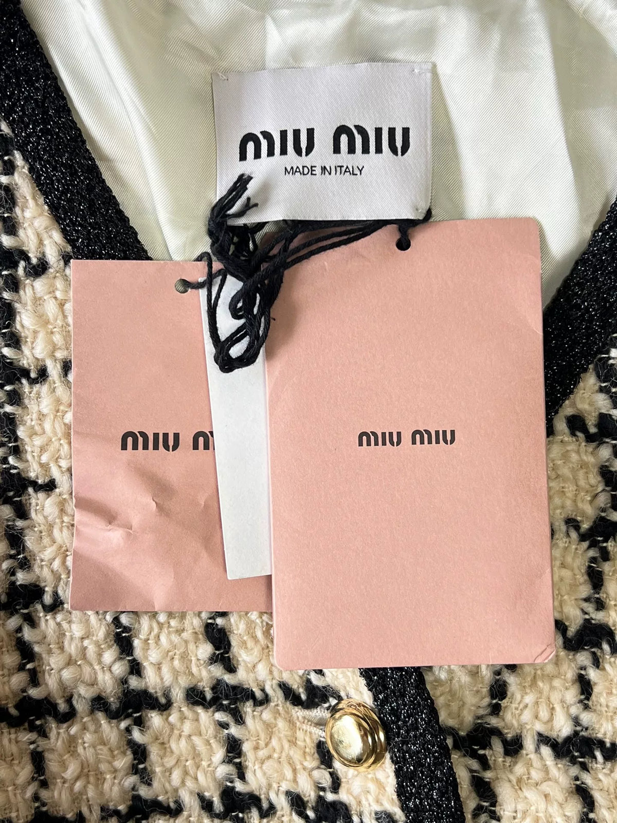 Miu Miu Classic Houndstooth Tweed Jacket
