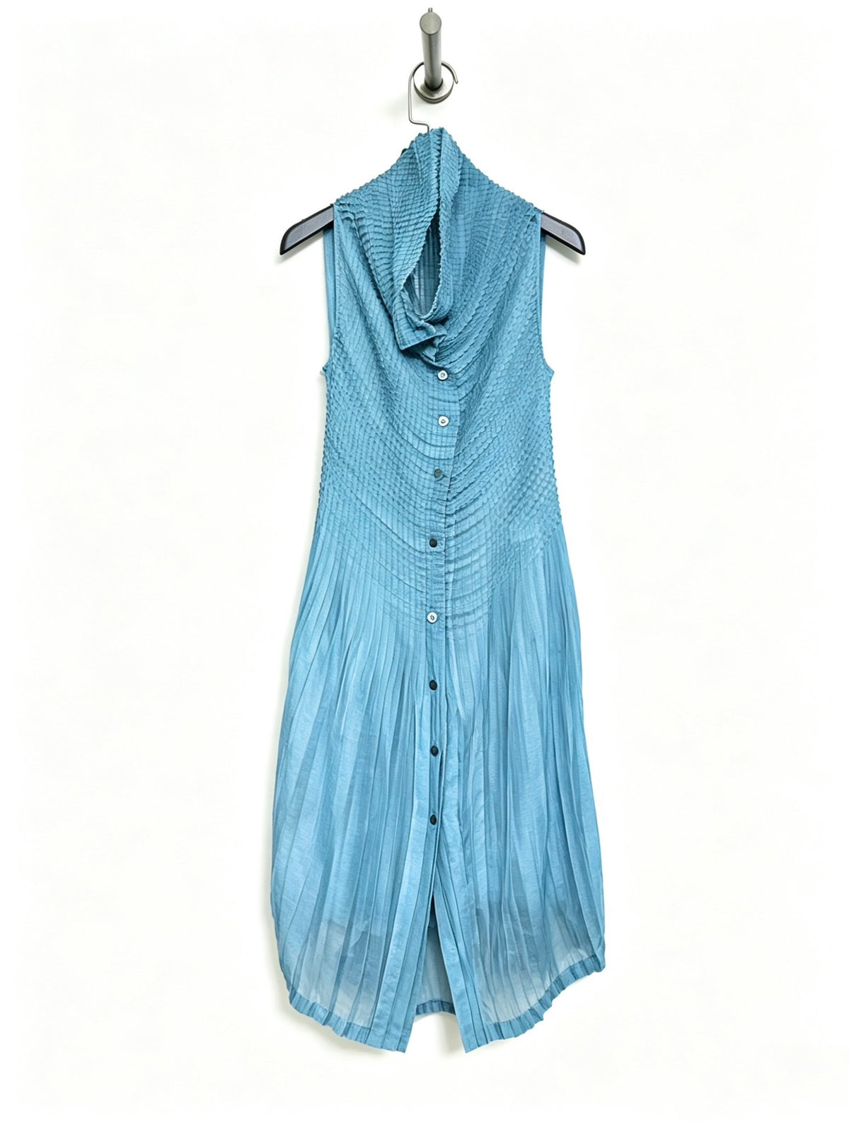 Issey Miyake Pleated Blue Dress