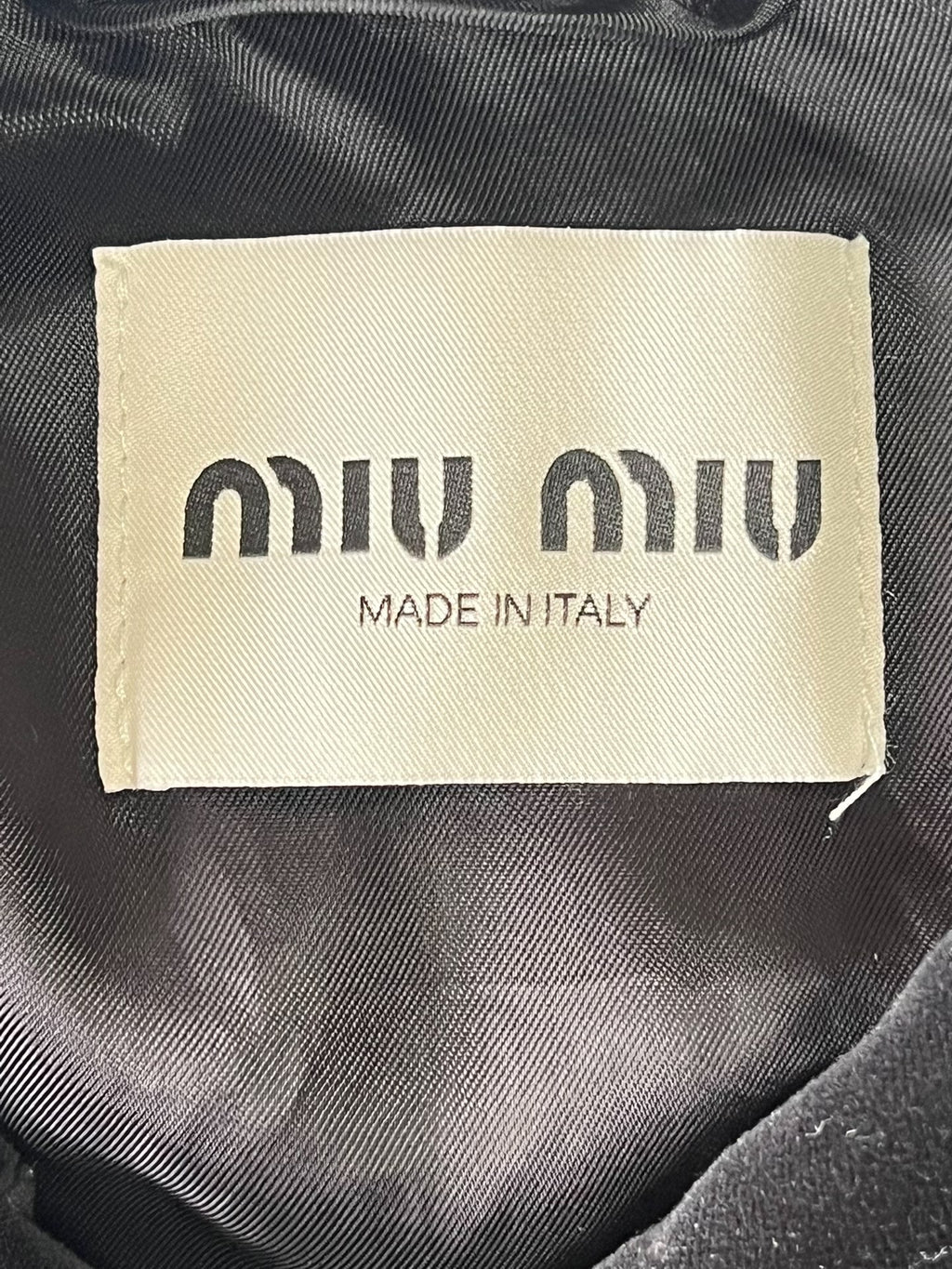 Miu Miu black velvet logo short jacket