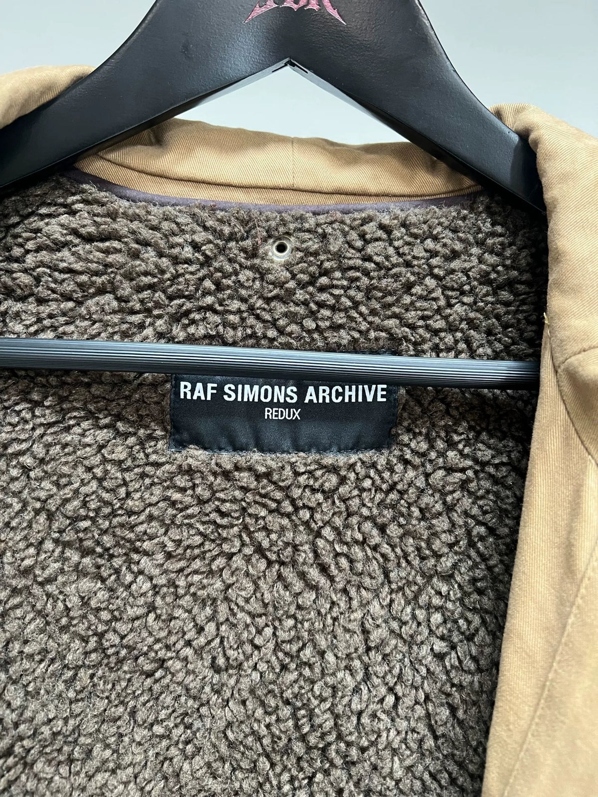 Raf Simons Archive Redux AW03 Closer New Order Floral Sherpa Mermaid-Hem Parka