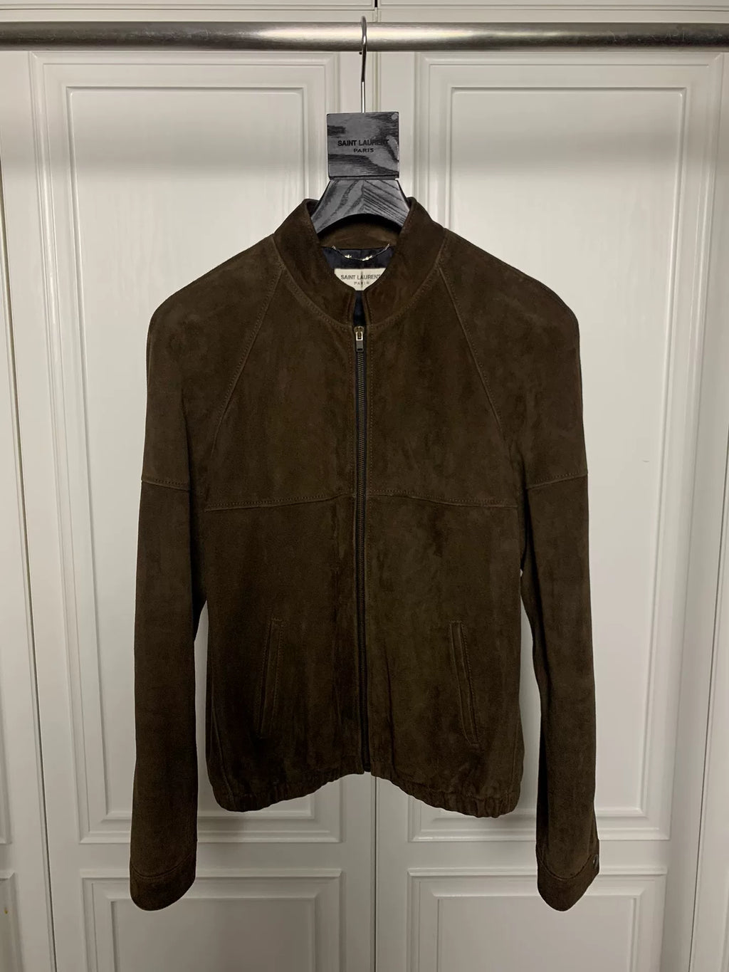 Saint Laurent 15FW Brown Suede Racer Jacket