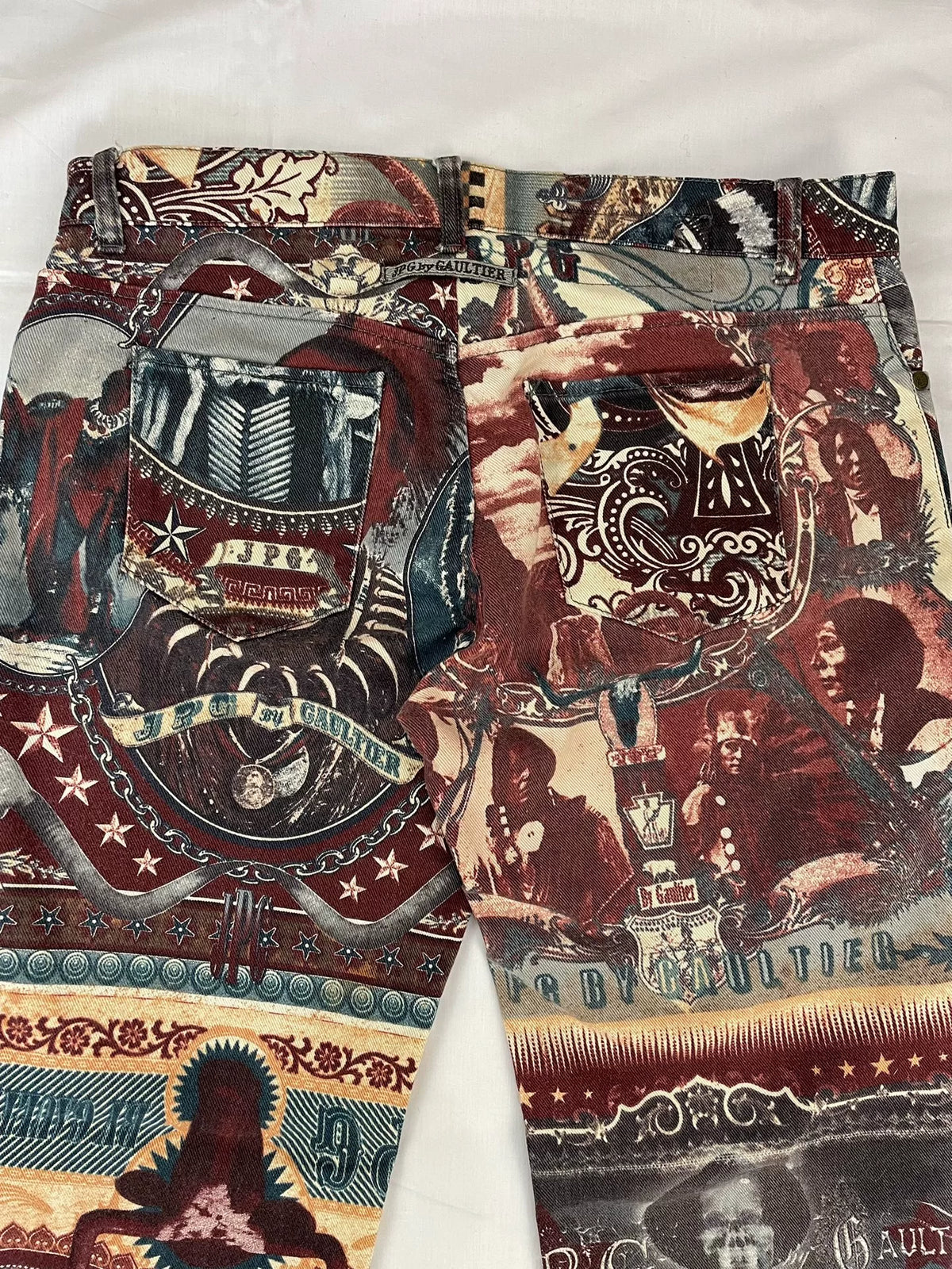2004 Fall/Winter Jean Paul Gaultier Indian X-Ray Skull Pattern Jeans