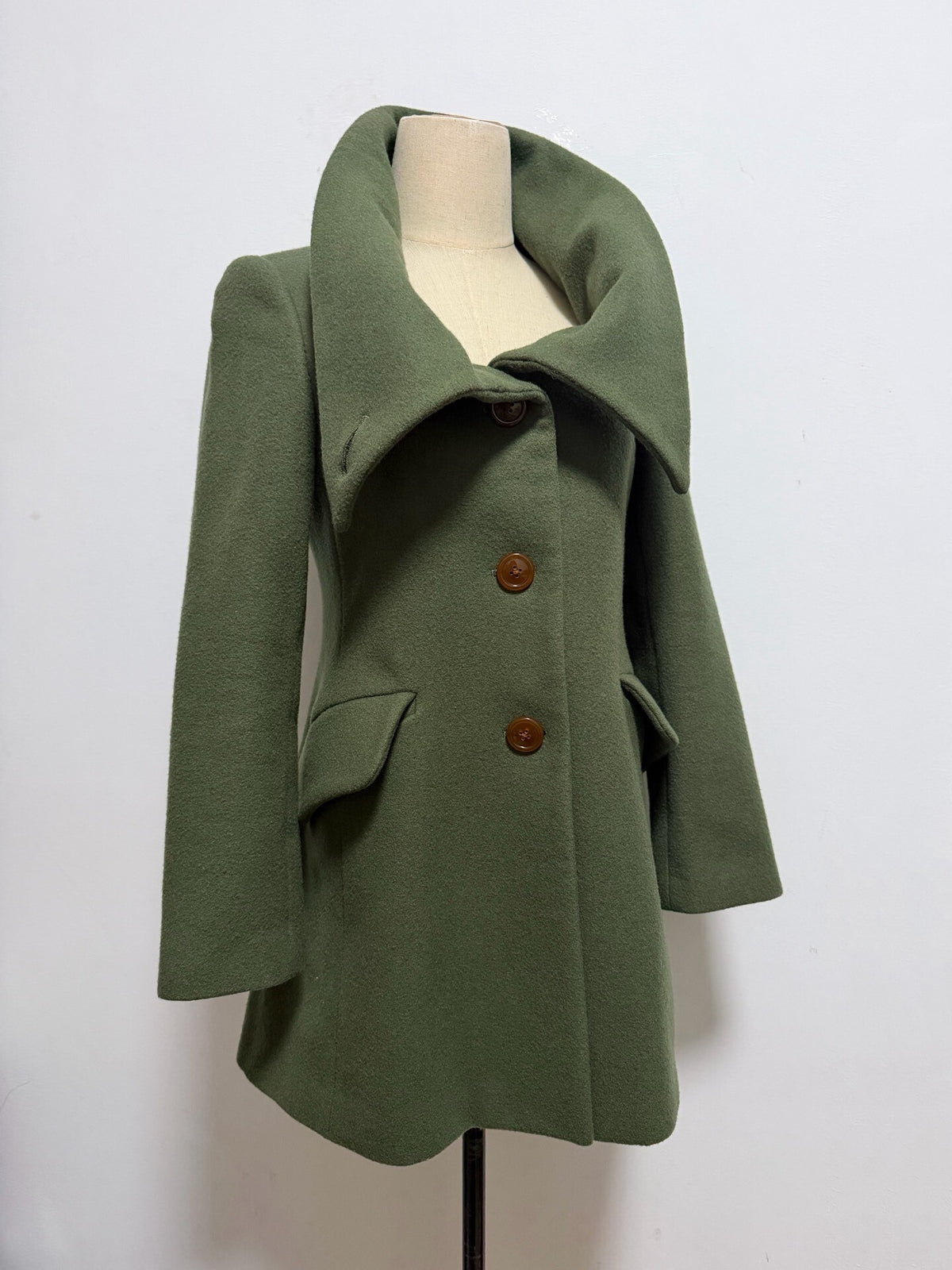 Vivienne Westwood "Empress" Matcha Latte Wool Coat