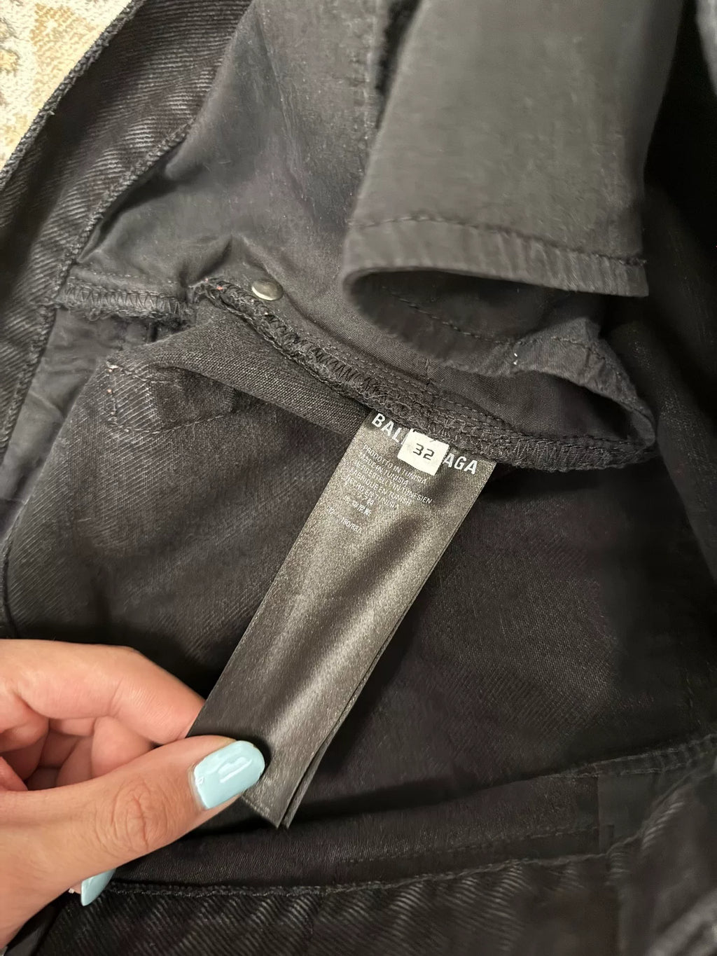 Balenciaga Baggy Black Distressed Jeans