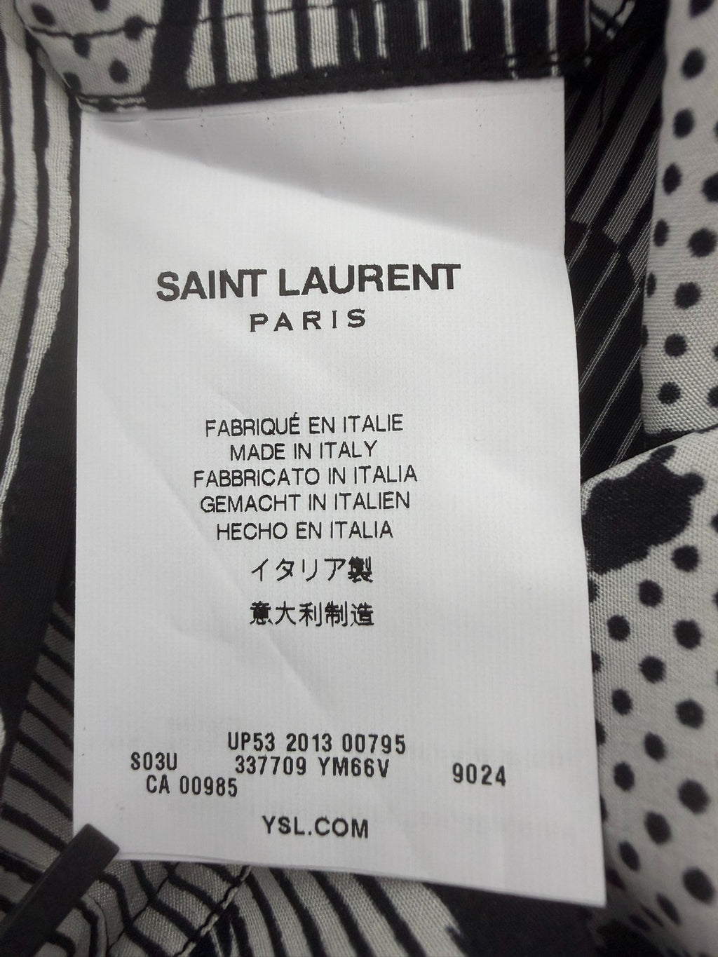 Saint Laurent Paris SS14 Pina Skullada Silk Beach Shirt