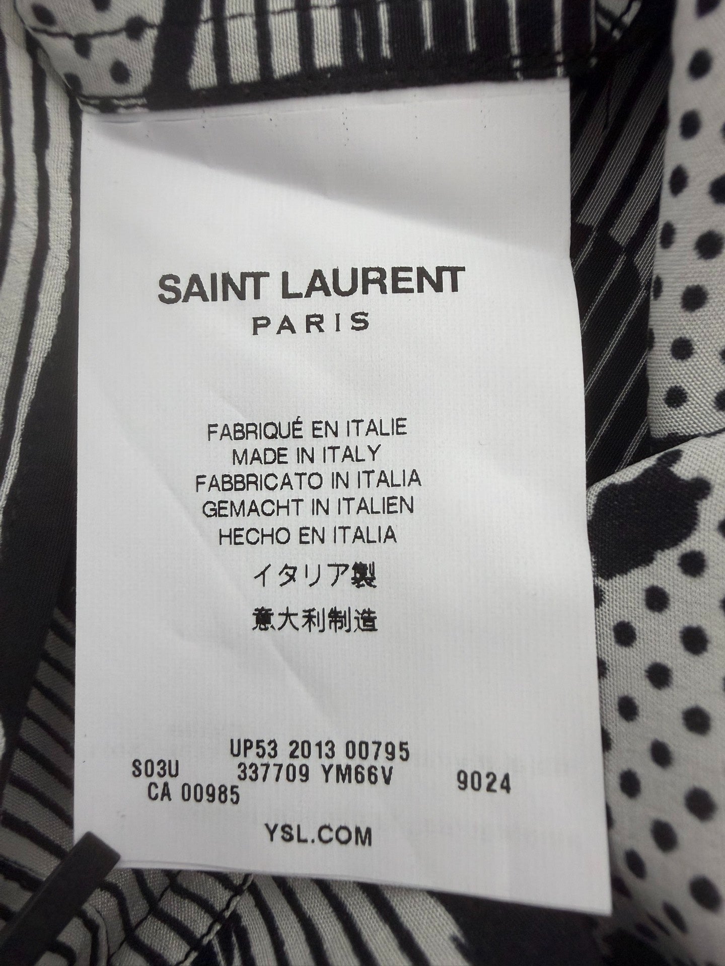 Saint Laurent Paris SS14 Pina Skullada Silk Beach Shirt