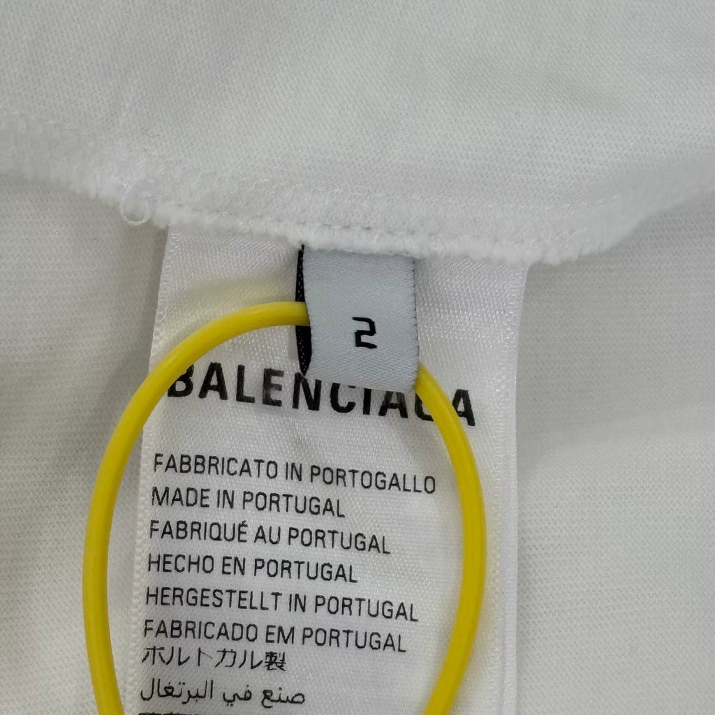 Balenciaga White Inverted Embroidered Slogan T-Shirt