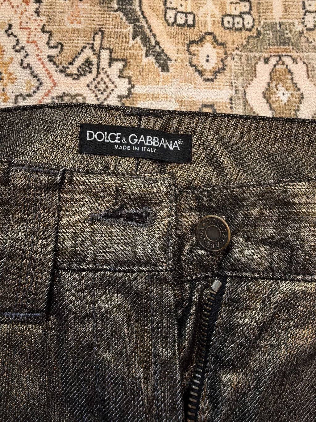 Dolce&Gabbana waxed-finish dress pants