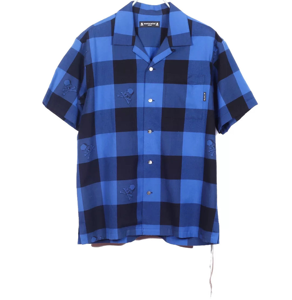 Mastermind Japan Short Sleeve Mainline 20SS Blue Black Plaid Shirt