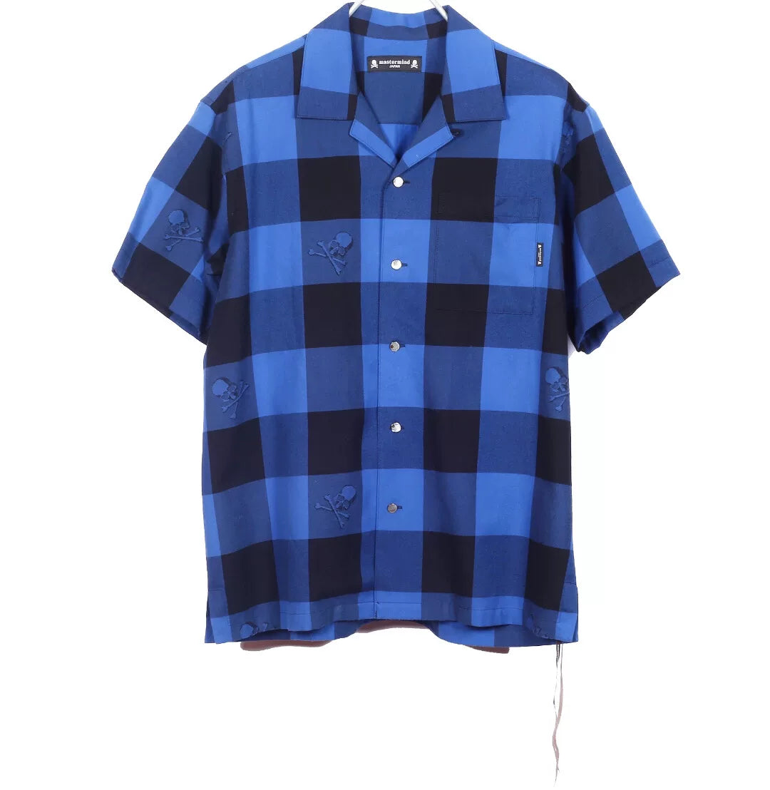 Mastermind Japan Short Sleeve Mainline 20SS Blue Black Plaid Shirt