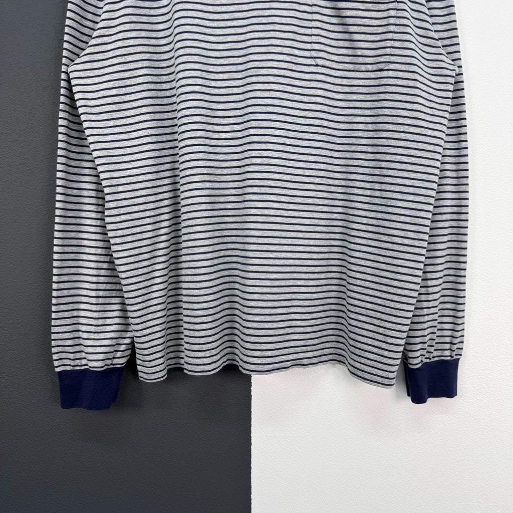 Miu Miu Atheneum Striped Logo Long Sleeve Top