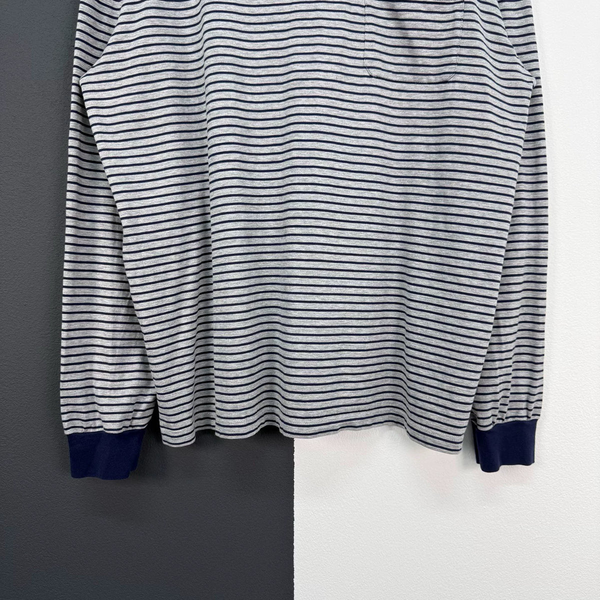 Miu Miu Atheneum Striped Logo Long Sleeve Top