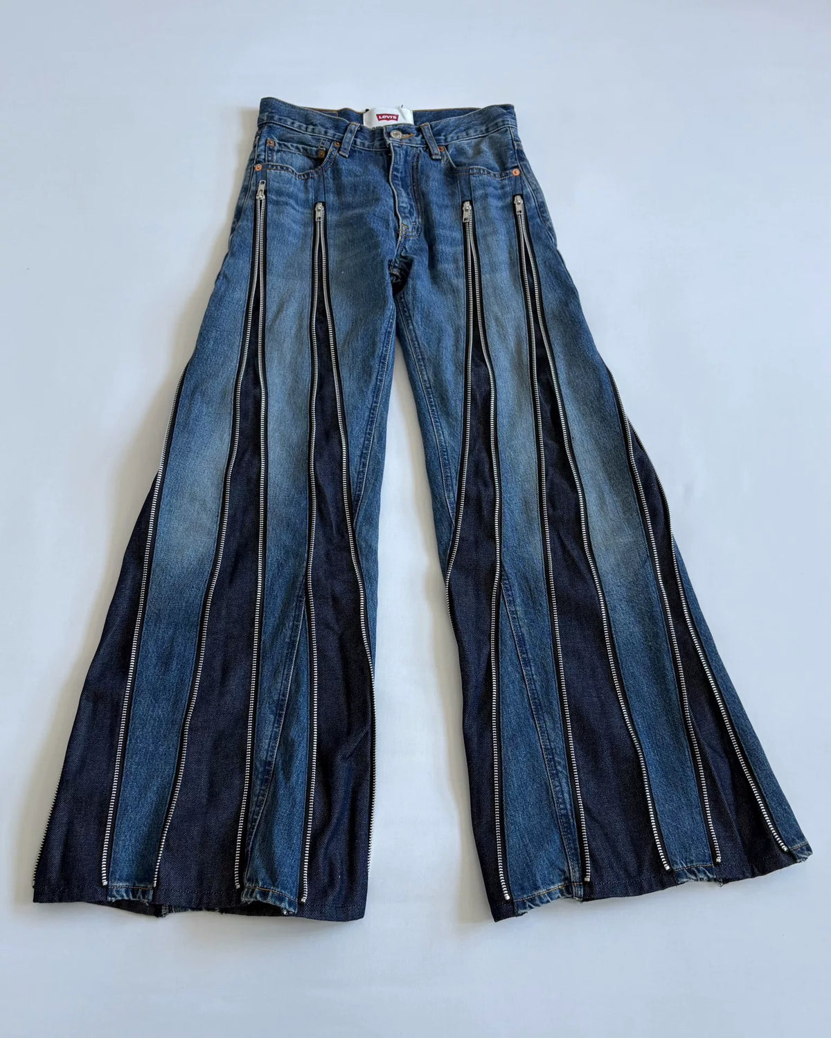 JUNYA WATANABE premium deconstructed irregular‑shape zipper denim pants