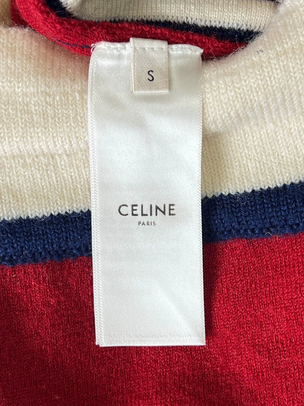 Celine Arc de Triomphe logo knit midi skirt