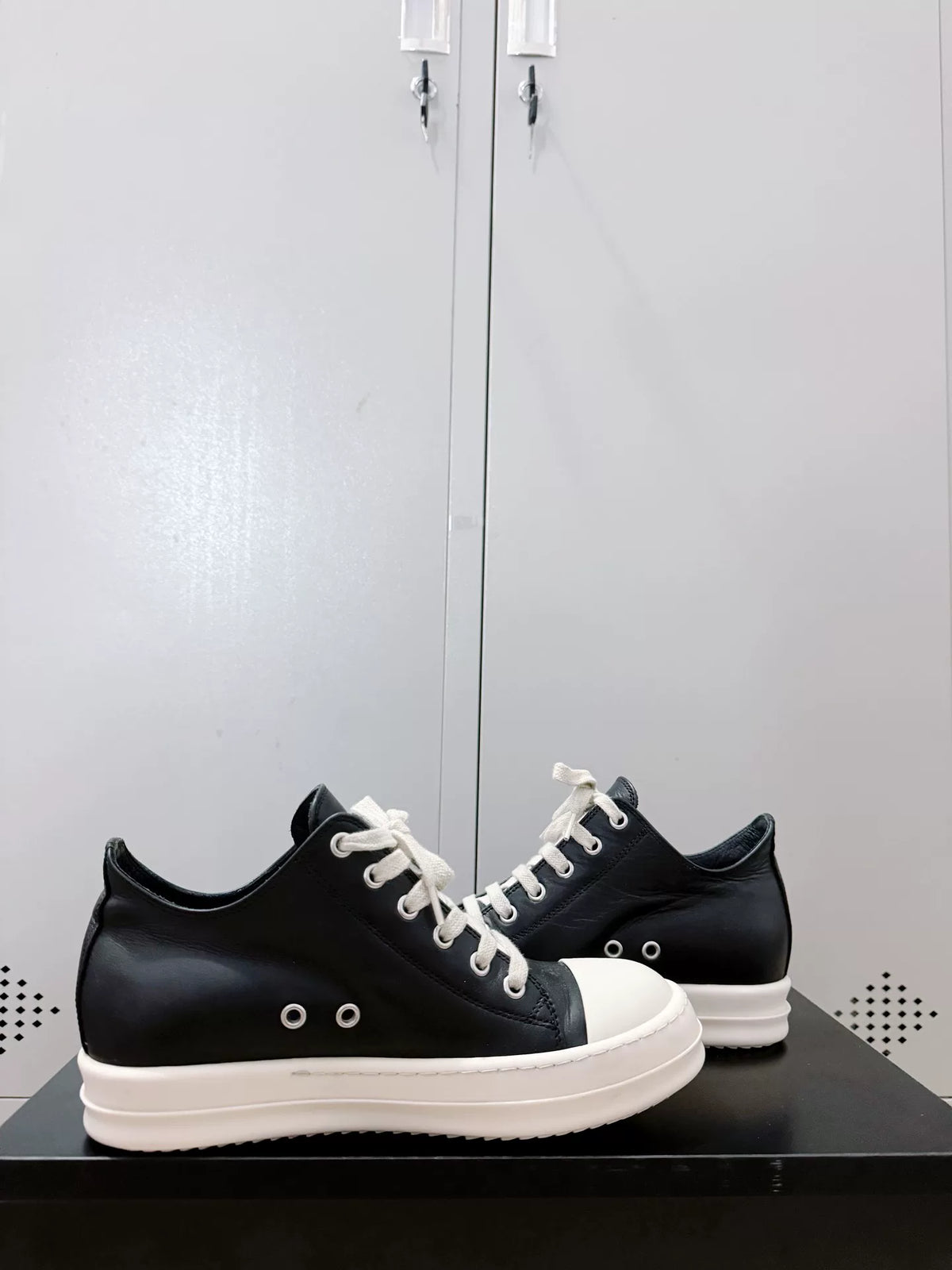 Rick Owens Black Cowhide Large Converse Sneakers