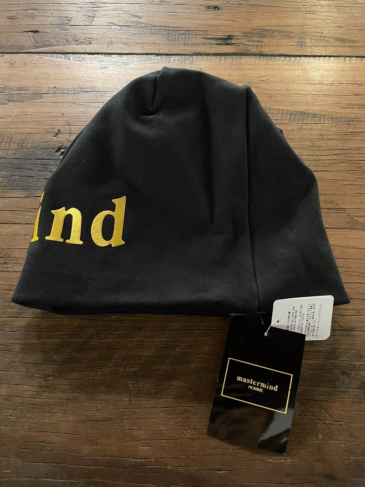 mastermind Japan FW15 Black Gold Logo A-GIRL'S Cotton Beanie