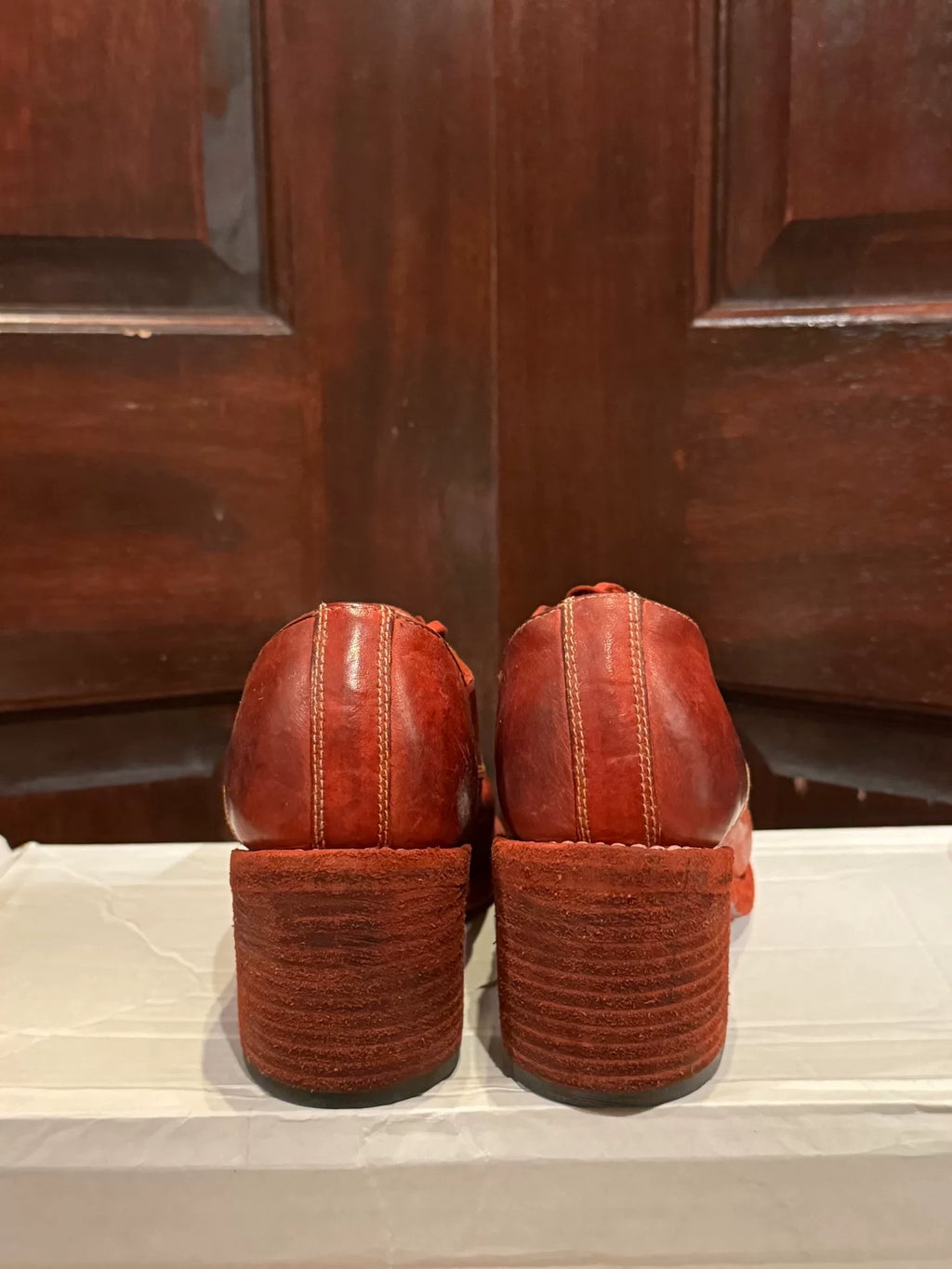 Guidi SS18 Red M82 Horsehide Heels
