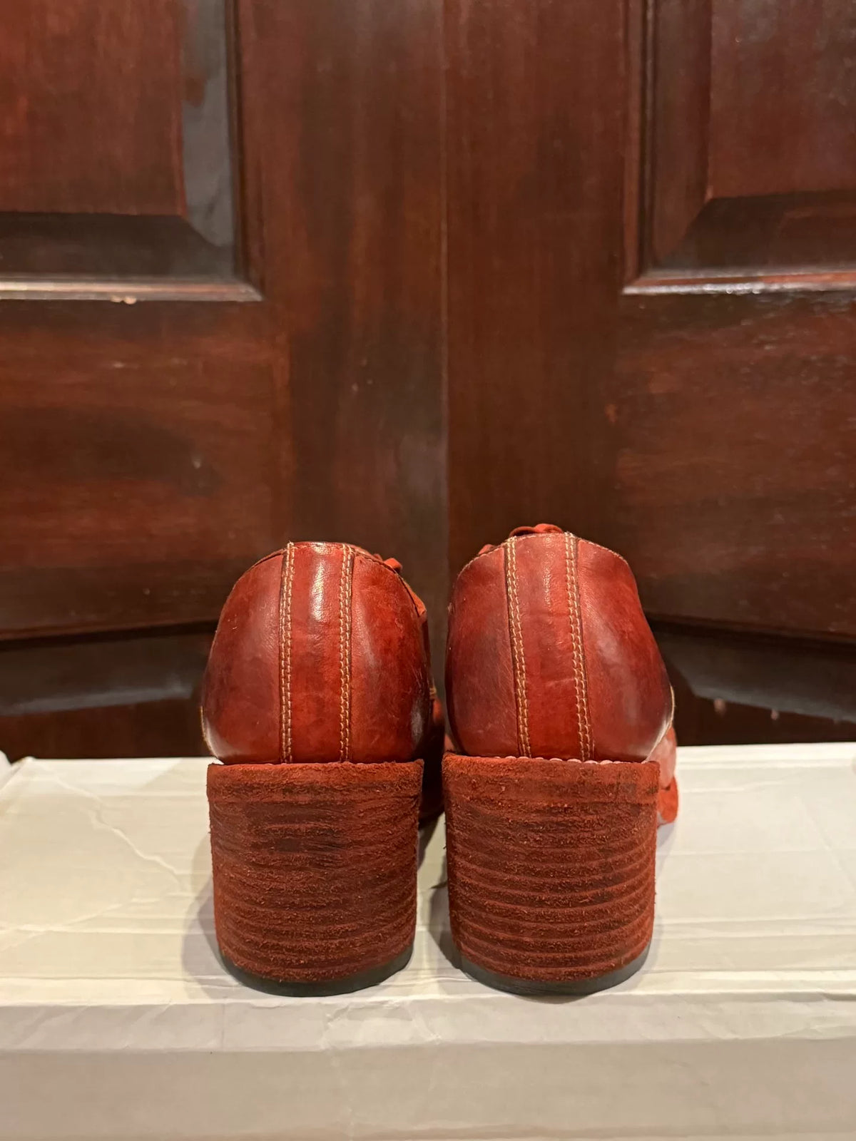 Guidi SS18 Red M82 Horsehide Heels