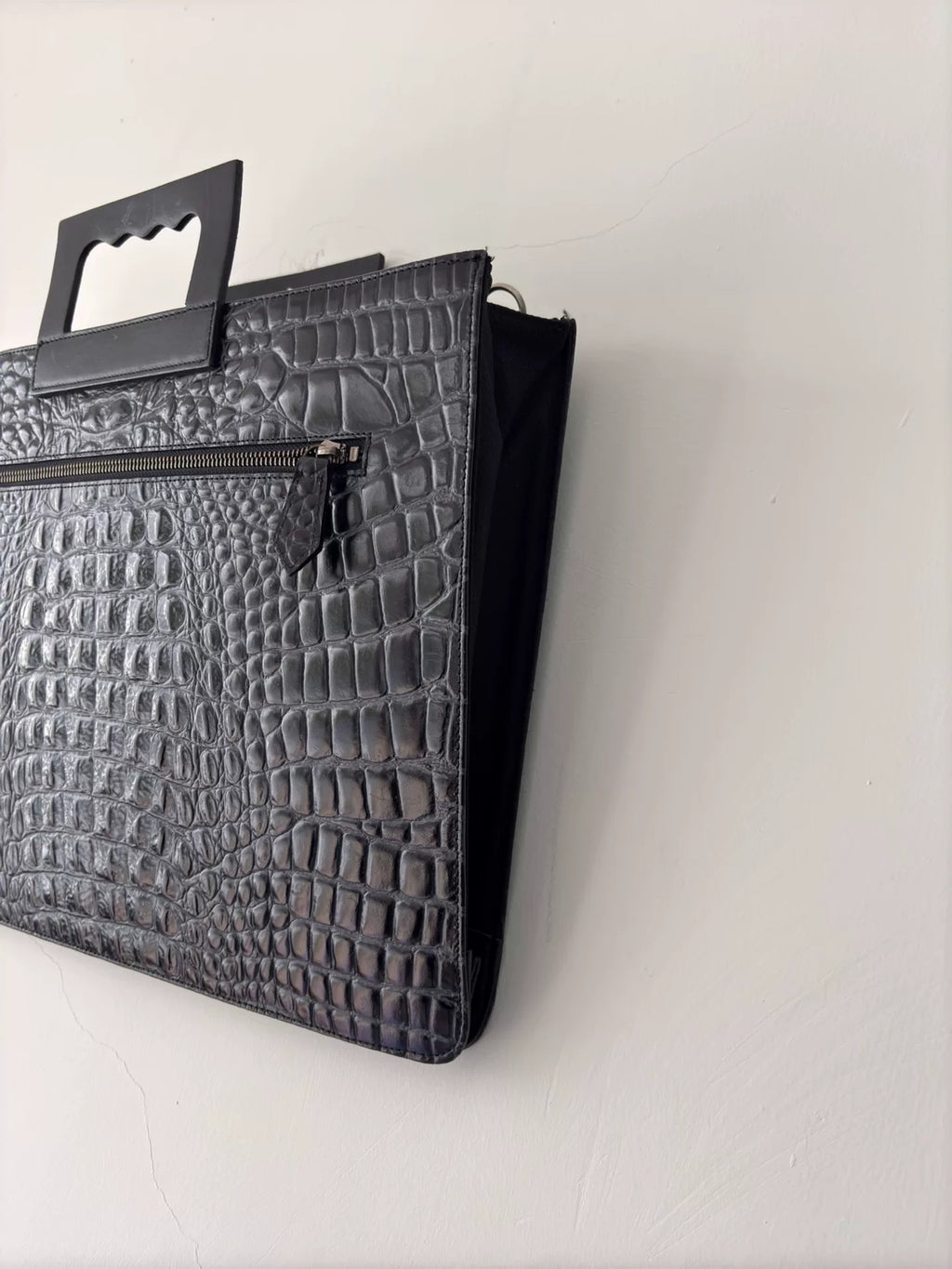 1990s Jean Paul Gaultier Blue Crocodile-Leather Bag