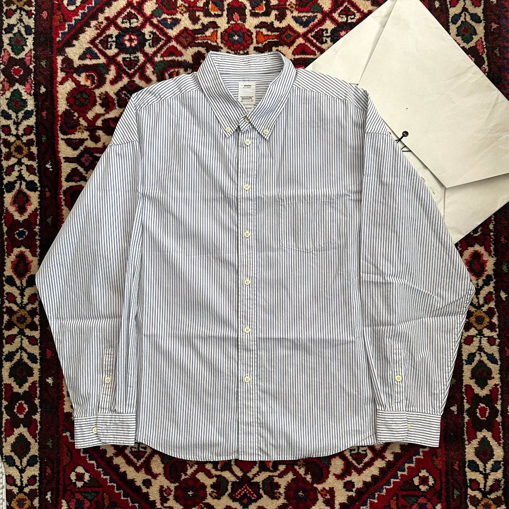 VISVIM 24SS B.D. SHIRT FR L/S Blue Striped Shirt
