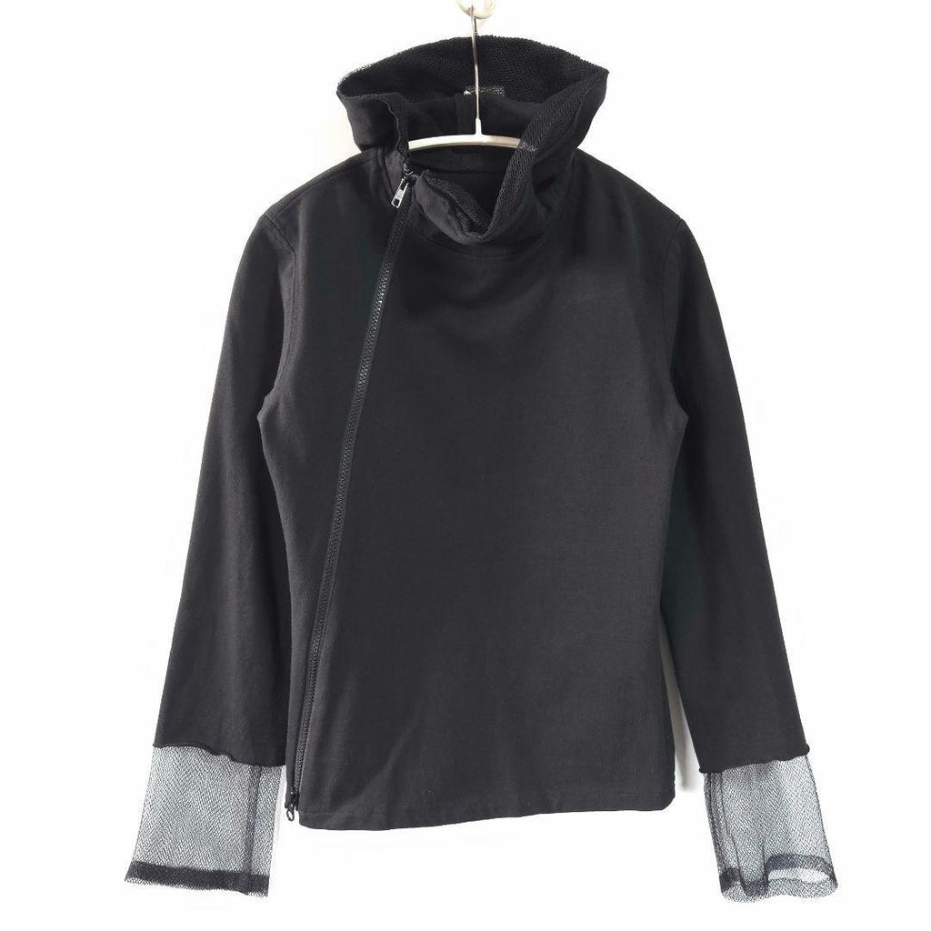 Yohji Yamamoto SS05 Mesh-Trimmed Hooded Zip-Up Jacket