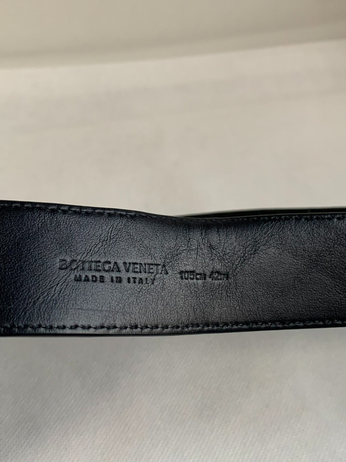 Bottega Veneta Black Intrecciato Silver Buckle Belt