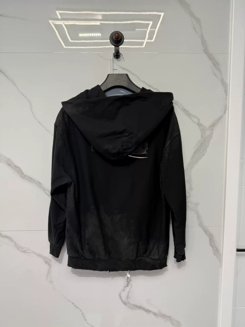 Balenciaga Tape Distressed Zip-Up Sweater