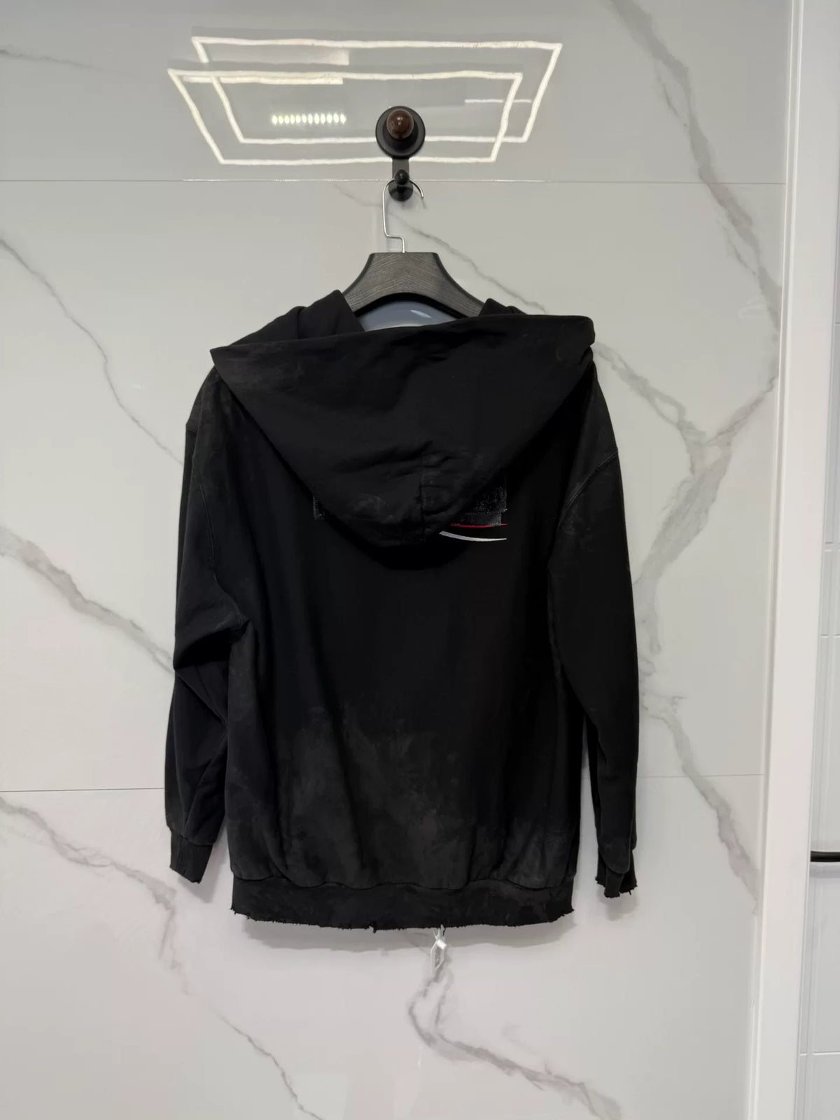 Balenciaga Tape Distressed Zip-Up Sweater