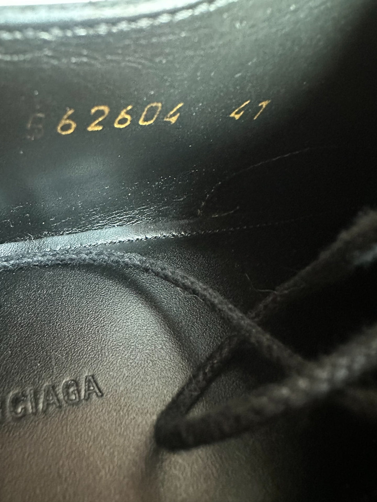 Balenciaga Black Patent Leather Crystal-Heel Lace-Up Shoes