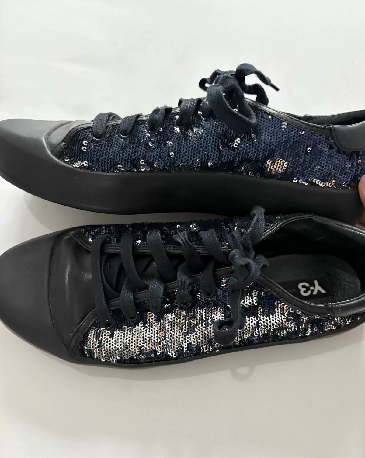 Yohji Yamamoto Sequin Leather Sneakers