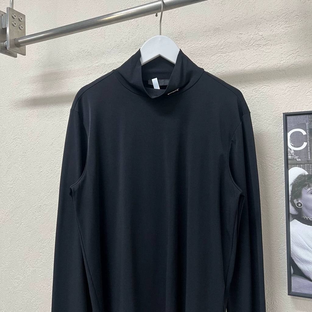 Prada Triangle Logo Turtleneck Long-Sleeve Top