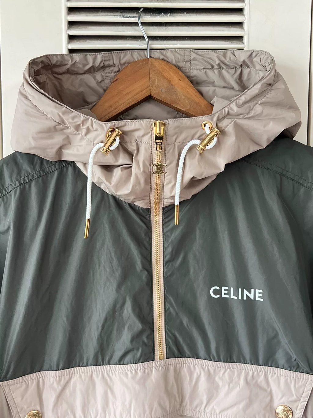 Celine color-block hooded short jacket