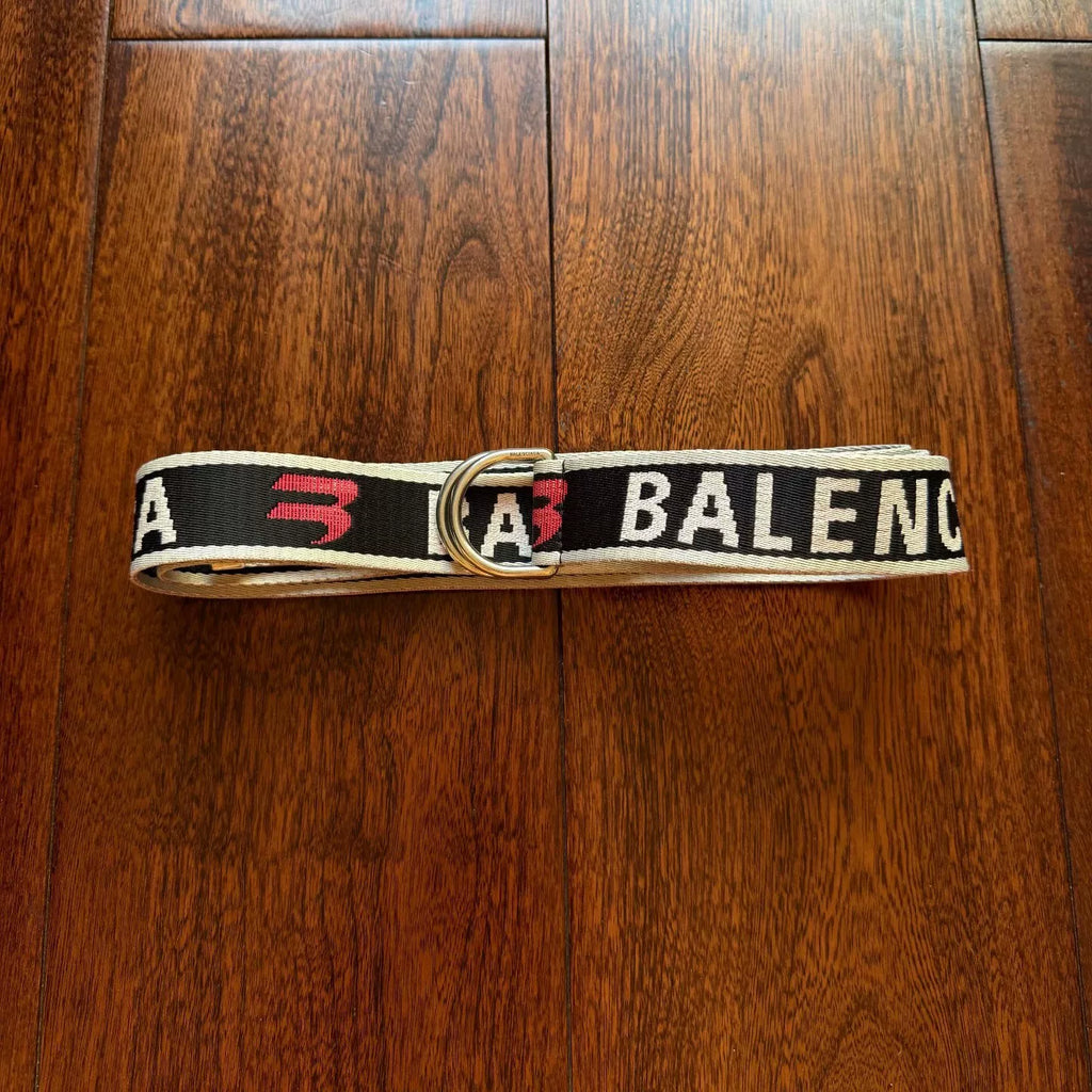 Balenciaga Black Red Woven Belt