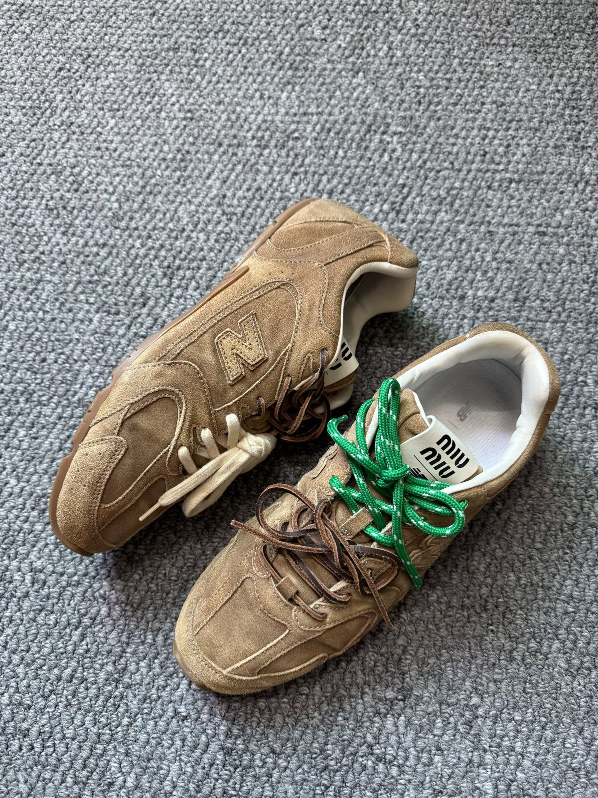 MiuMiu x × New Balance 530 Brown Suede German Army Trainers