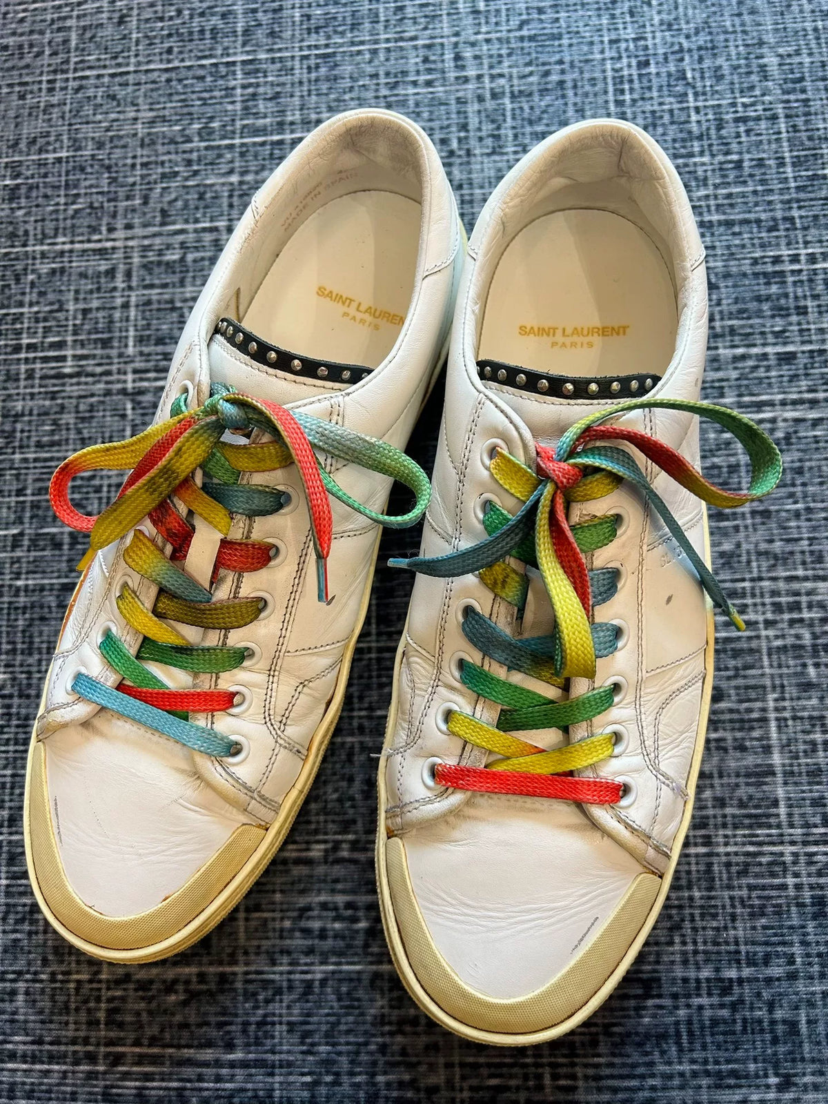 Saint Laurent SS16 SL37 GD Rainbow Studded Sneakers by Hedi Slimane