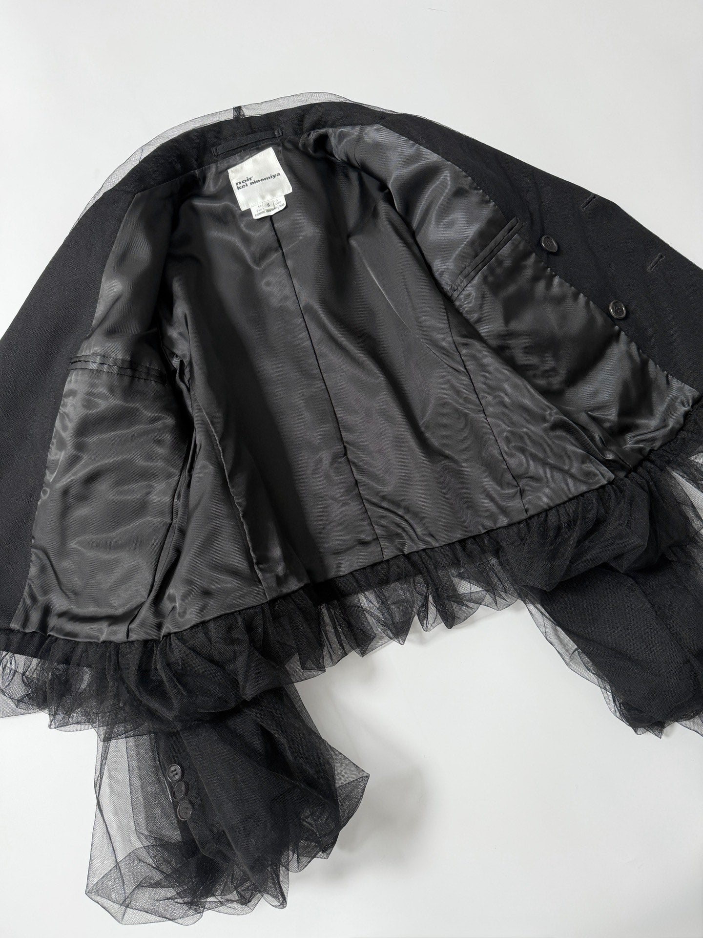 Noir Kei Ninomiya Mesh Panel FW18 Blazer - Devines