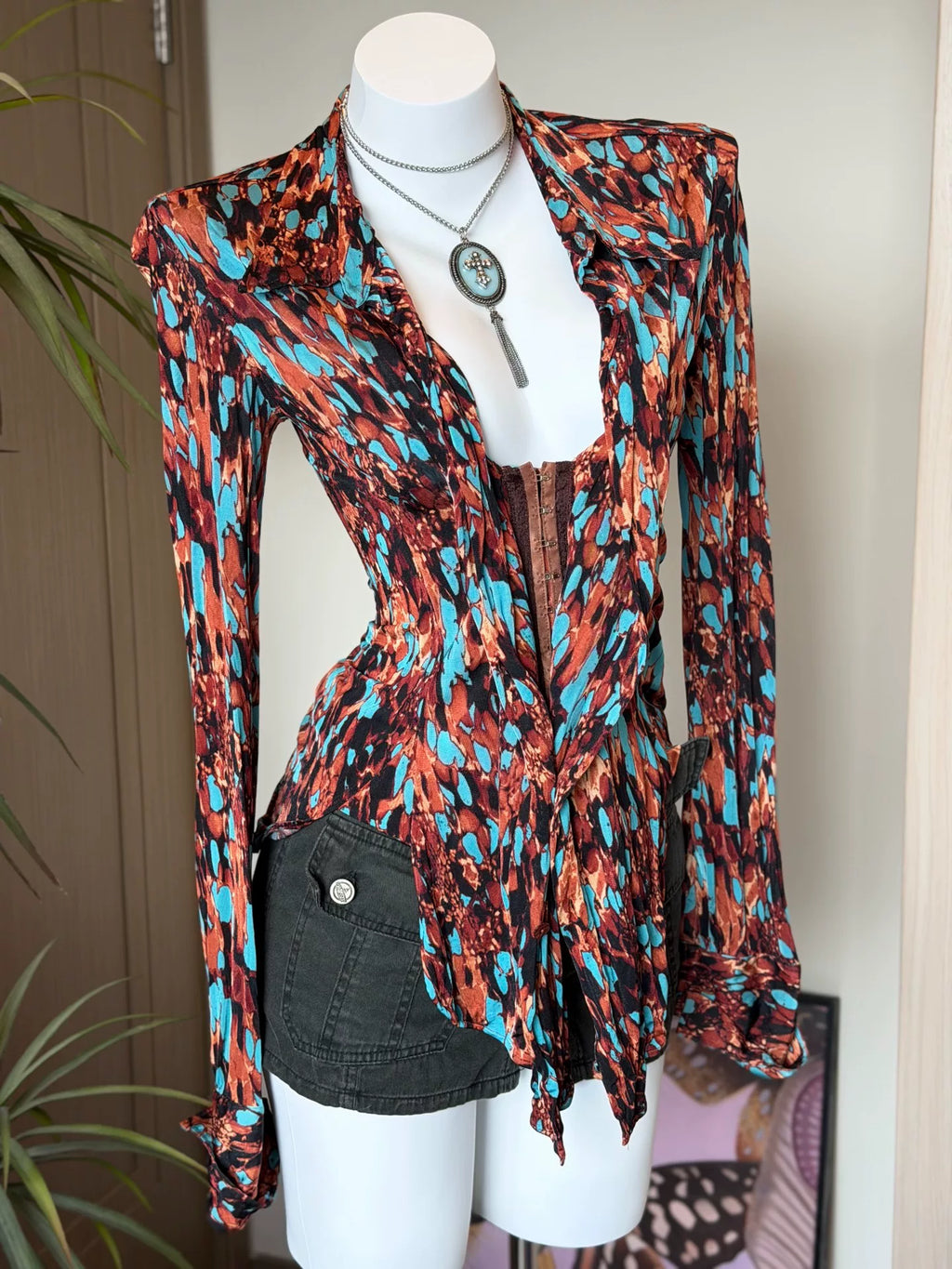 Jean Paul Gaultier JPG Gaultier show style printed vintage used long-sleeve top
