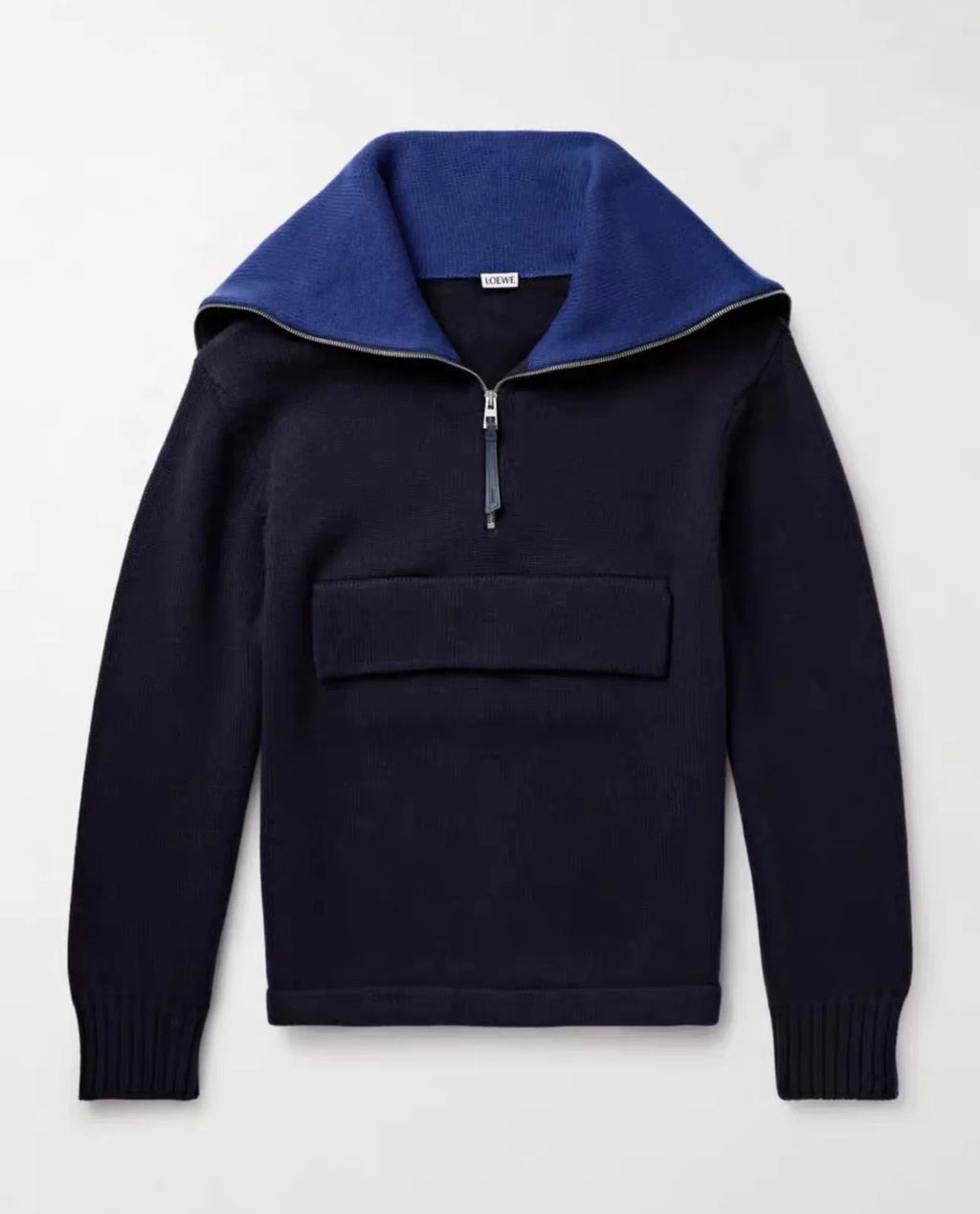 Loewe SS25 Zip Sailor Collar Sweater