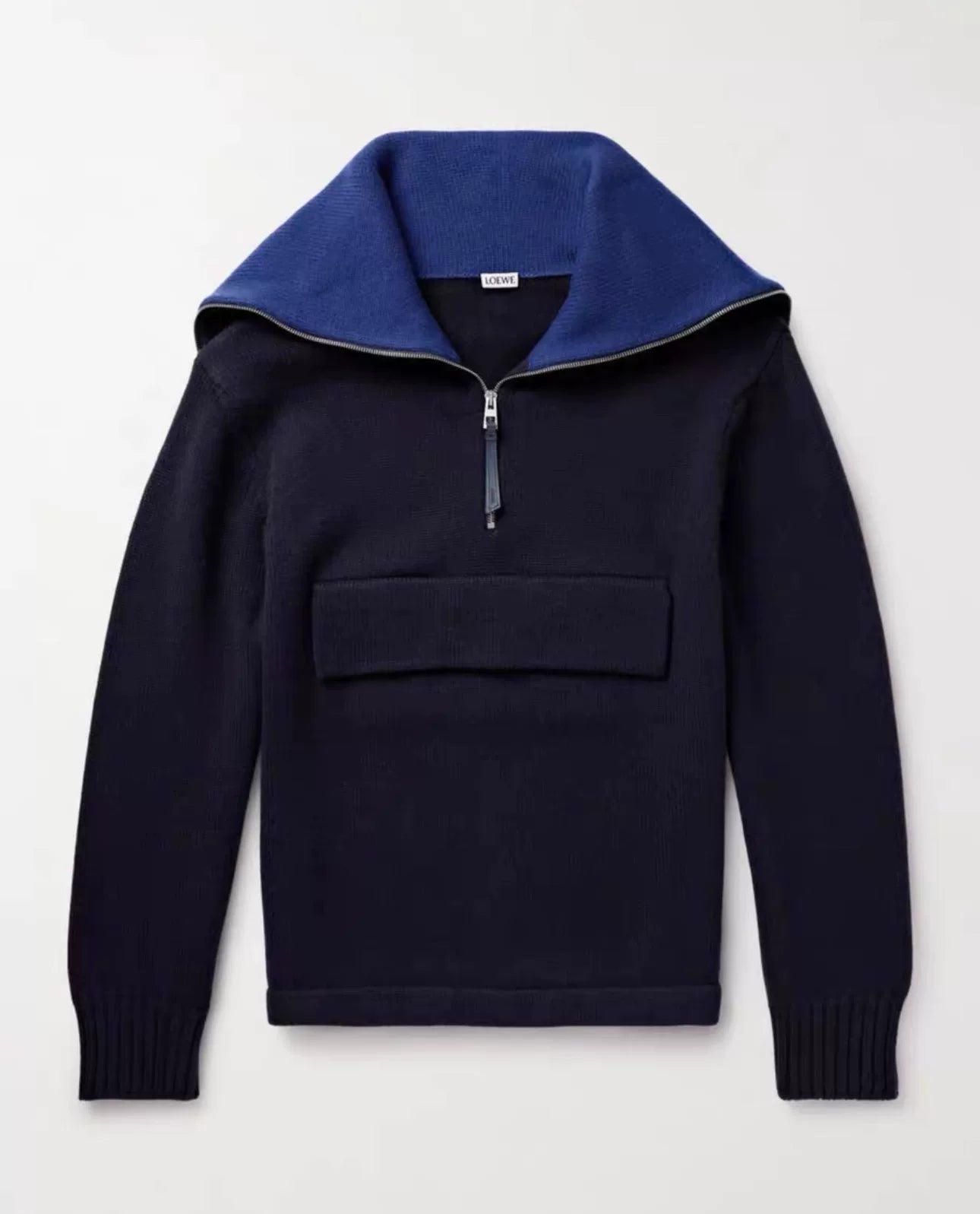 Loewe SS25 Zip Sailor Collar Sweater