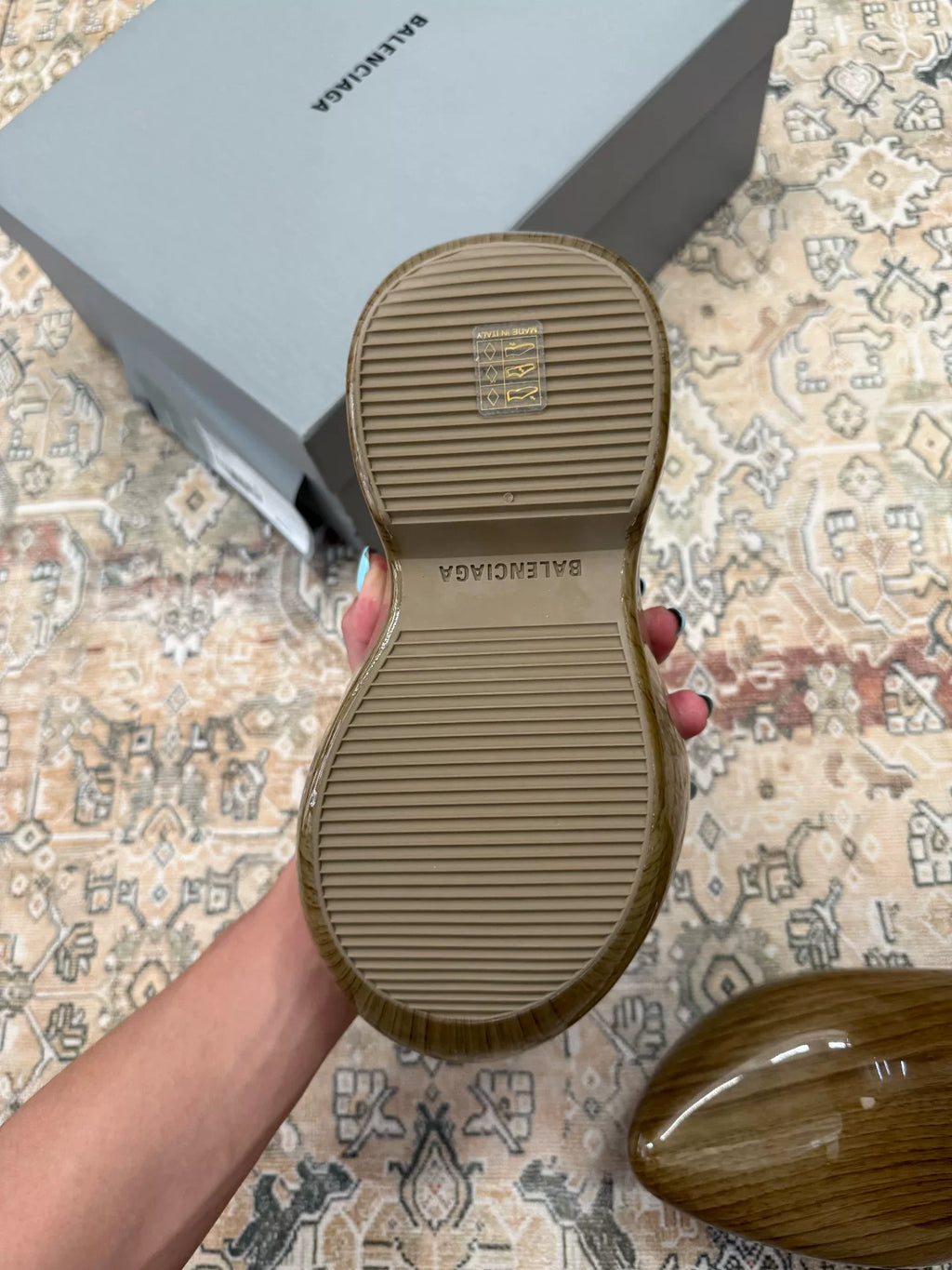 Brand-new Balenciaga Technoclog Dutch wooden clog mule slide