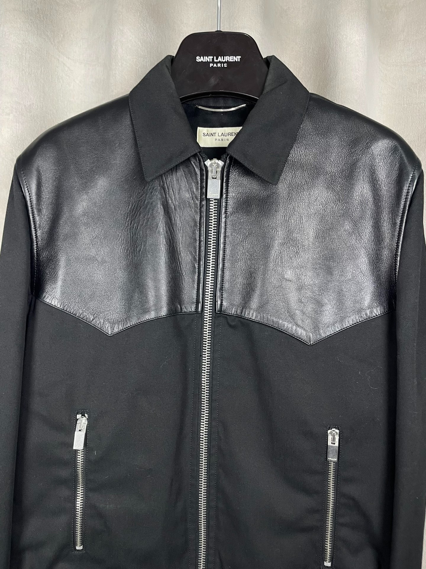 Saint Laurent SS13 Lambskin Leather Zip Pocket Jacket