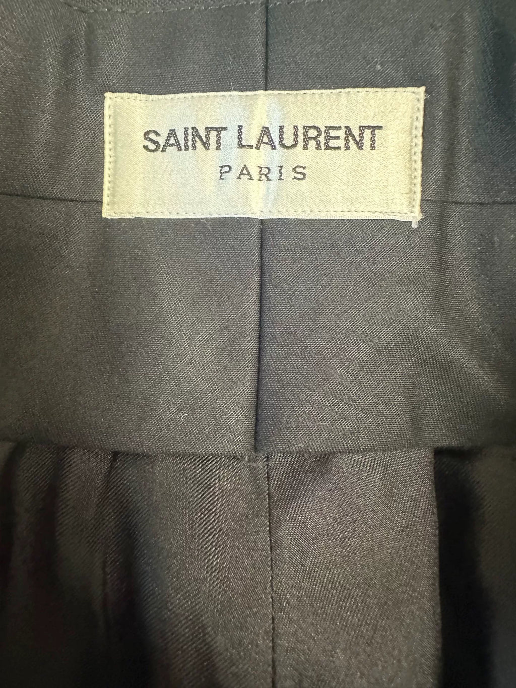 Saint Laurent Paris Black Embroidered Wool Trousers